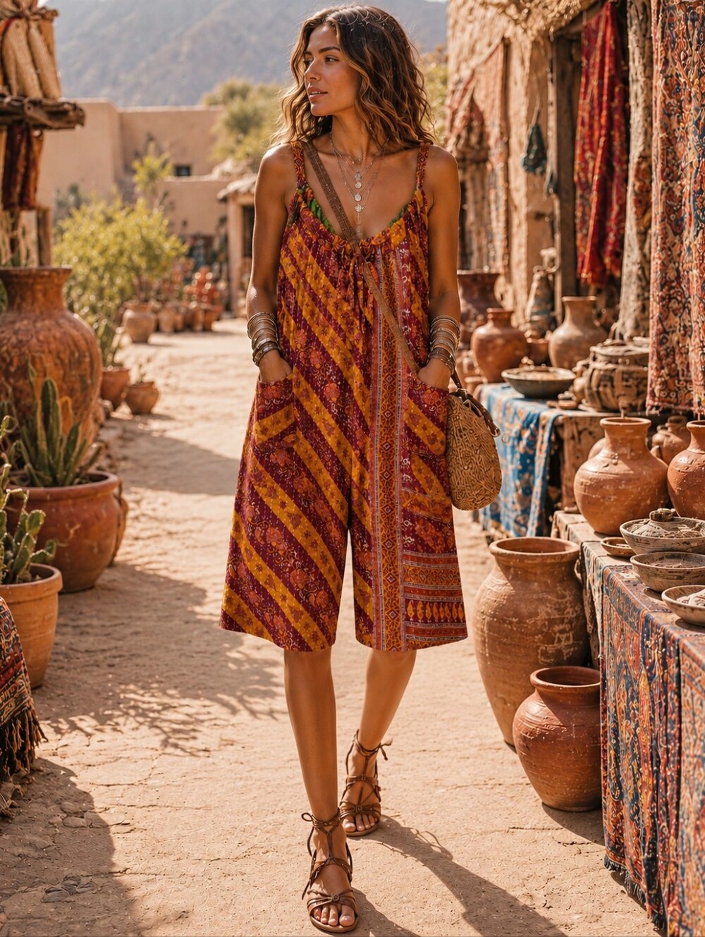 Indi & Sai Kantha Patchwork Jumpsuit Reversible Boho Wide Leg One Size